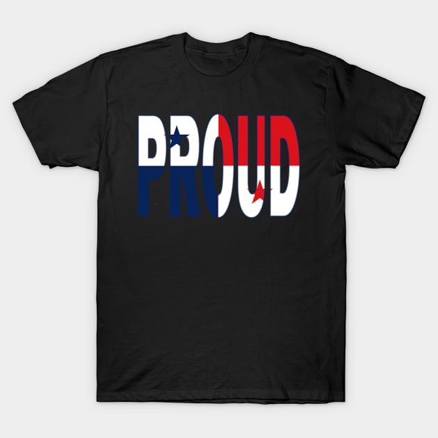 Panama Flag in The Word Proud - Panamanian - Soca Mode T-Shirt by Soca-Mode